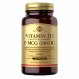 Solgar Vitamina D3 Colecalciferol 25 MCG 1000 IU - 250 Cápsulas Blandas - Puro Estado Físico