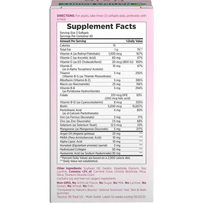 Nature's Bounty Extra Strength Hair Skin & Nails (Pelo, Piel y Uñas) - Puro Estado Fisico