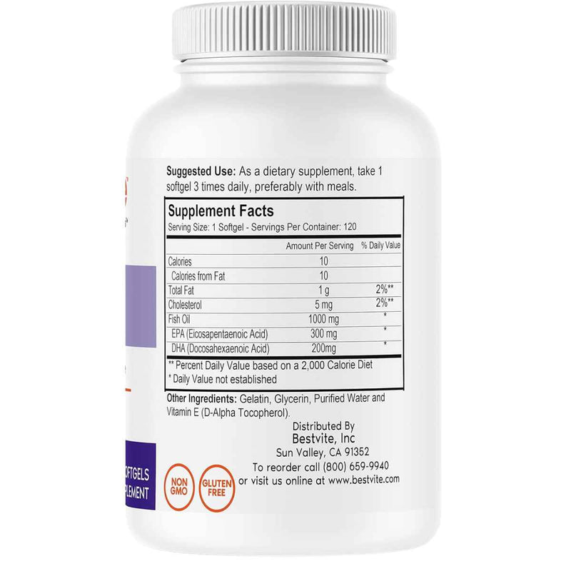 Besvite Omega 3 Fish Oil - 120 Cápsulas Blandas - Puro Estado Fisico