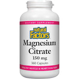 Natural Factors Citrato de Magnesio  150 mg - 360 Cápsulas - Puro Estado Físico