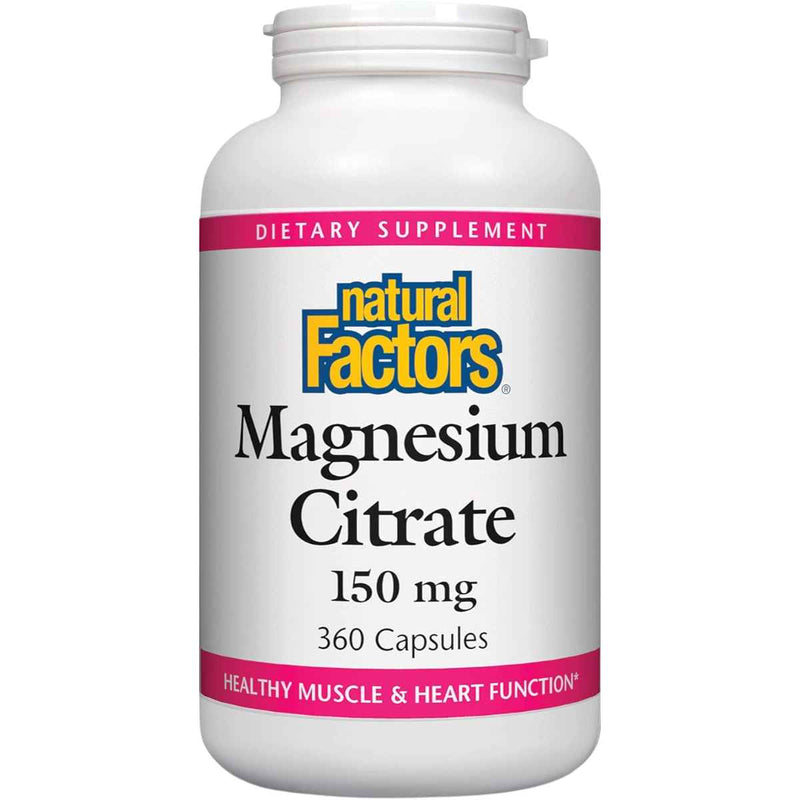 Natural Factors Citrato de Magnesio  150 mg - 360 Cápsulas - Puro Estado Físico