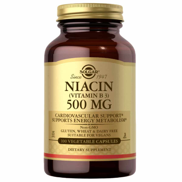 Solgar Niacina (Vitamina B3) 500 mg - 100 Cápsulas Vegetales - Puro Estado Físico