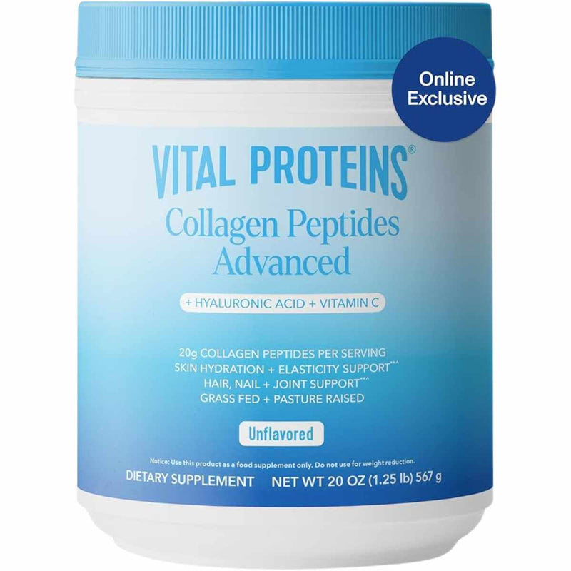 Vital Proteins Polvo de Colágeno con Ácido Hialurónico y Vitamina C - 567 g - Puro Estado Físico