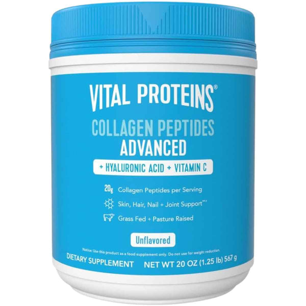 Vital Proteins Polvo de Colágeno con Ácido Hialurónico y Vitamina C - 567 g - Puro Estado Físico