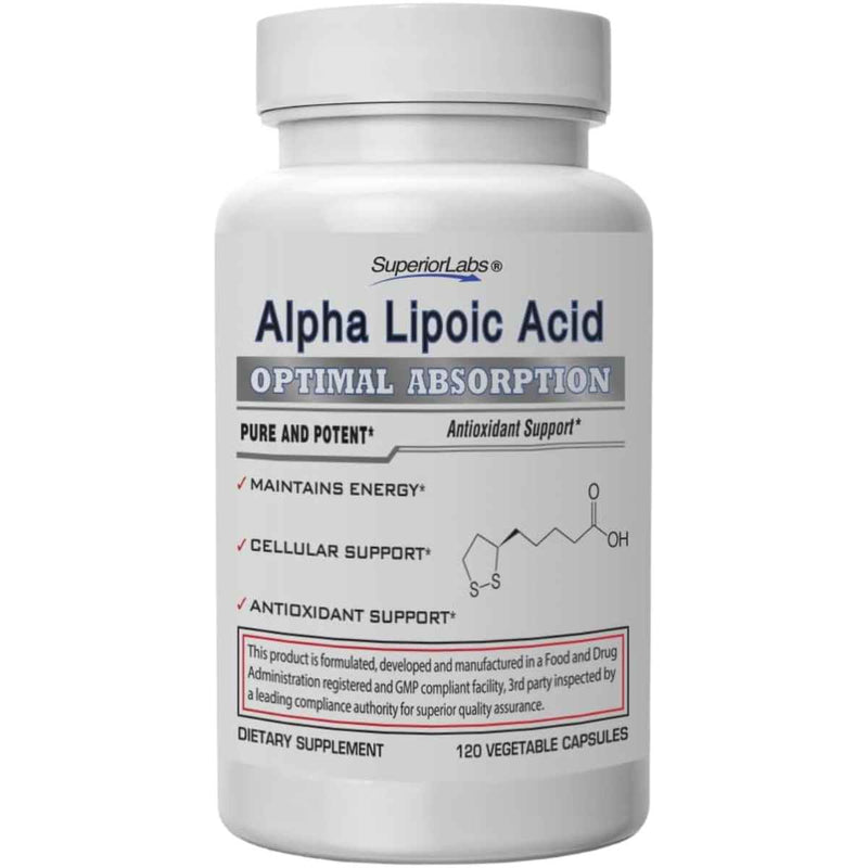 Ácido Alfa Lipoico - 120 Cápsulas Vegetales - Puro Estado Fisico