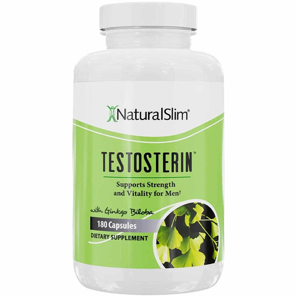 NaturalSlim  Testosterin Soporte de Testosterona para Hombres  - 180 Cápsulas - Puro Estado Físico