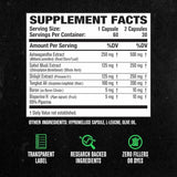 Jacked Factory Potenciador Natural De Testosterona - 60 Cápsulas Vegetales - Tabla Nutricional - Puro Estado Físico