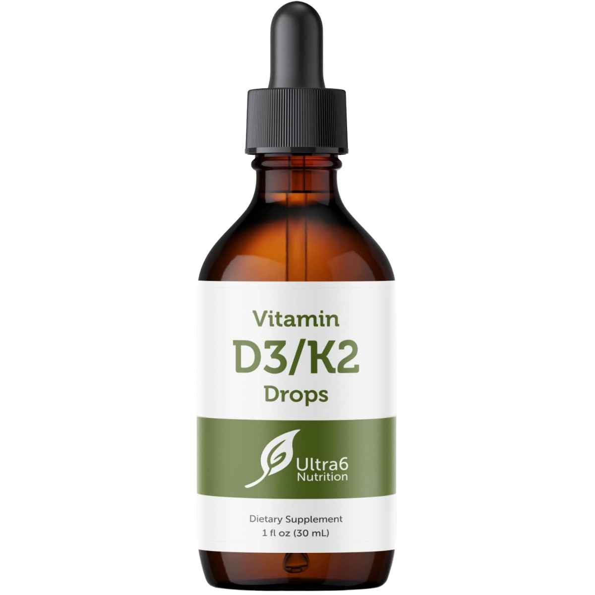 Ultra6 Nutrition Gotas de Vitamina D y K2 para Fortalecer los Huesos - 30 ml - Puro Estado Físico
