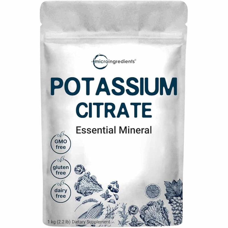 Micro Ingredients Citrato de Potasio en Polvo 99 - 1000  g - Puro Estado Físico