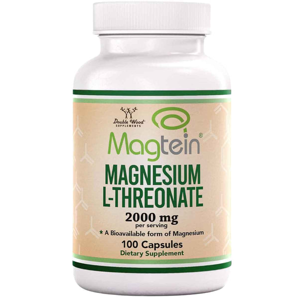 Double Wood Supplements L-Treonato De Magnesio 2000 mg - 100 Cápsulas - Puro Estado Físico