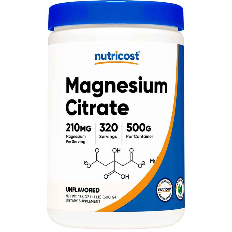 Nutricost Citrato de Magnesio 210 mg - 500 g - Puro Estado Físico