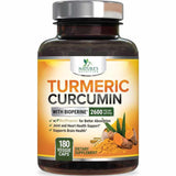 Nature's Nutrition Cúrcuma con BioPerine 2600 mg - 180 Cápsulas Vegetales - Puro Estado Físico