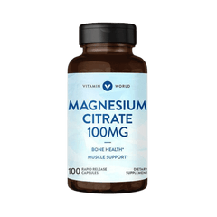 Vita World Citrato de magnesio 100 mg - 100 Cápsulas - Puro Estado Físico
