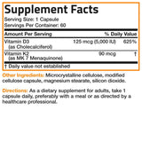 Bronson Vitamina K2 MK-7 Más Vitamina D3 - Cápsulas