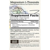 Teraputics Magtein Magnesio L Treonato  - 100 Cápsulas Veganas - Tabla Nutricional - Puro Estado Físico