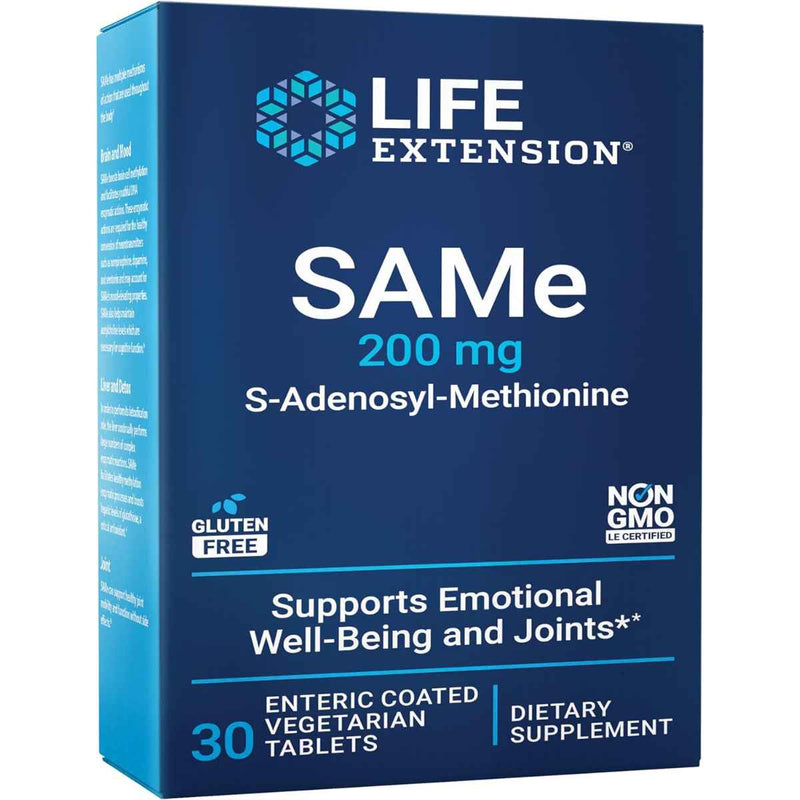 Life Extension SAMe 200 mg – Apoyo Al Estado De Ánimo Y La Salud Articular – 30 Tabletas Vegetarianas
