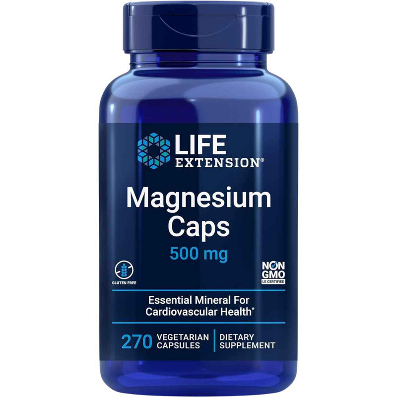 Life Extension Magnesio 500 mg - 270 Cápsulas Vegetarianas - Puro Estado Físico