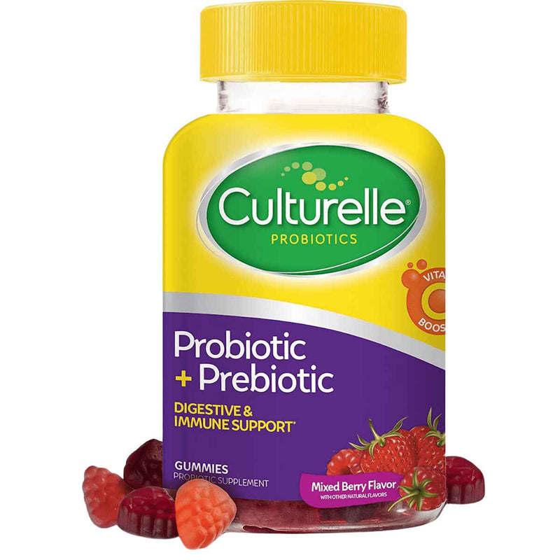 Culturelle Probiótico y Prebiótico para la Salud Digestiva - Sabor Mezcla de Bayas - 52 Gomitas - Puro Estado Físico