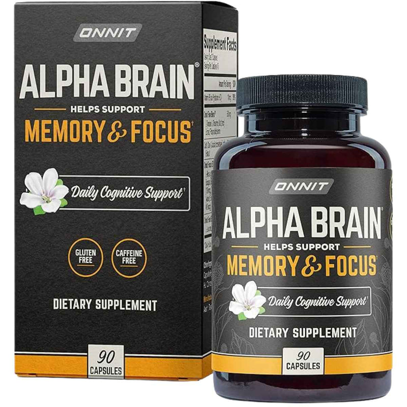 Onnit Alpha Brain Suplemento Nootrópico para el Cerebro - 90 Cápsulas - Puro Estado Físico