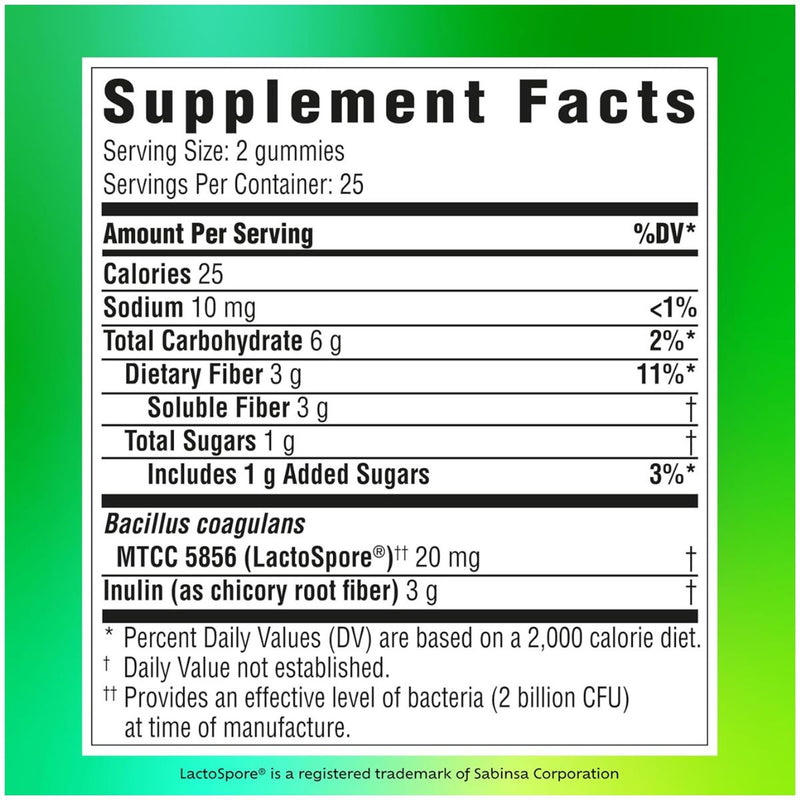 Benefiber Prebiotic Fiber with Probiotics - 50 Gomitas