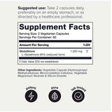 Toniiq Glutatión  1000 mg - 120 Cápsulas Vegetarianas - Tabla Nutricional - Puro Estado Físico