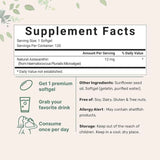 Micro Ingredients Astaxantina  12 mg - 120 Cápsulas Blandas - Tabla Nutricional - Puro Estado Físico