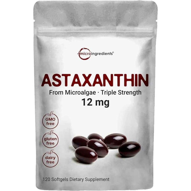 Micro Ingredients Astaxantina  12 mg - 120 Cápsulas Blandas - Puro Estado Físico