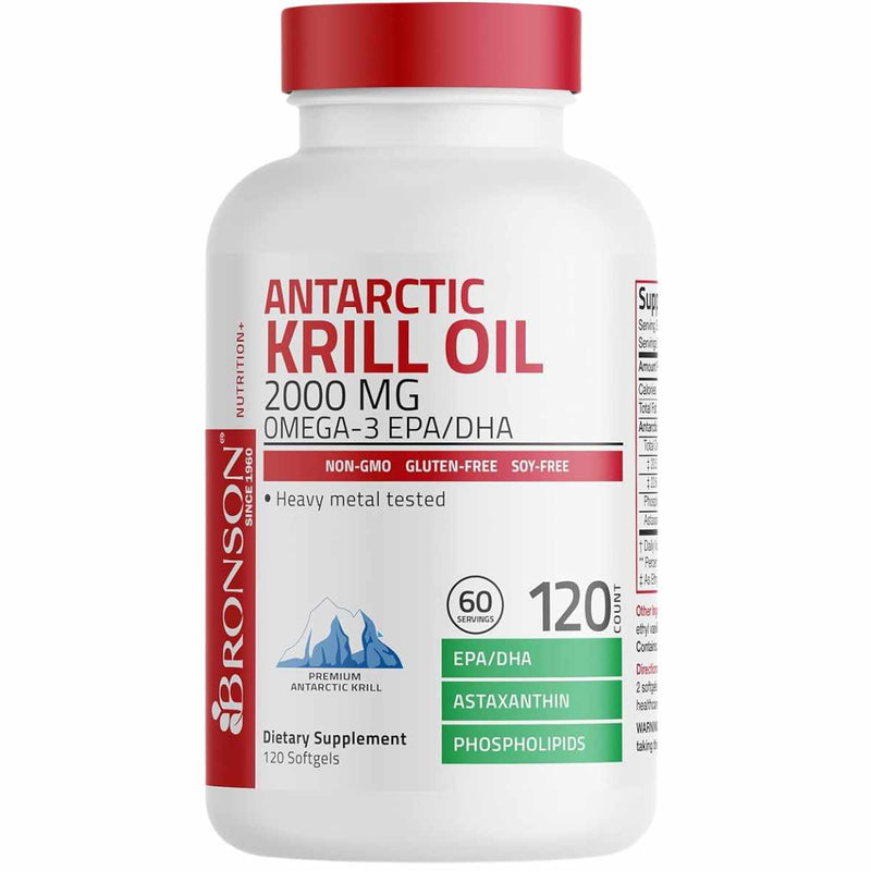 Bronson Aceite De Krill Antártico 2000 mg - 120 Cápsulas Blandas