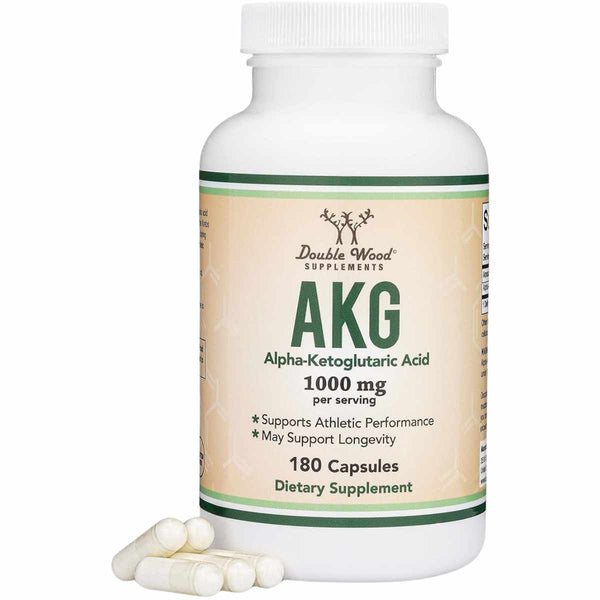 Double Wood Supplements AKG  1000 mg - 180 Cápsulas - Puro Estado Físico