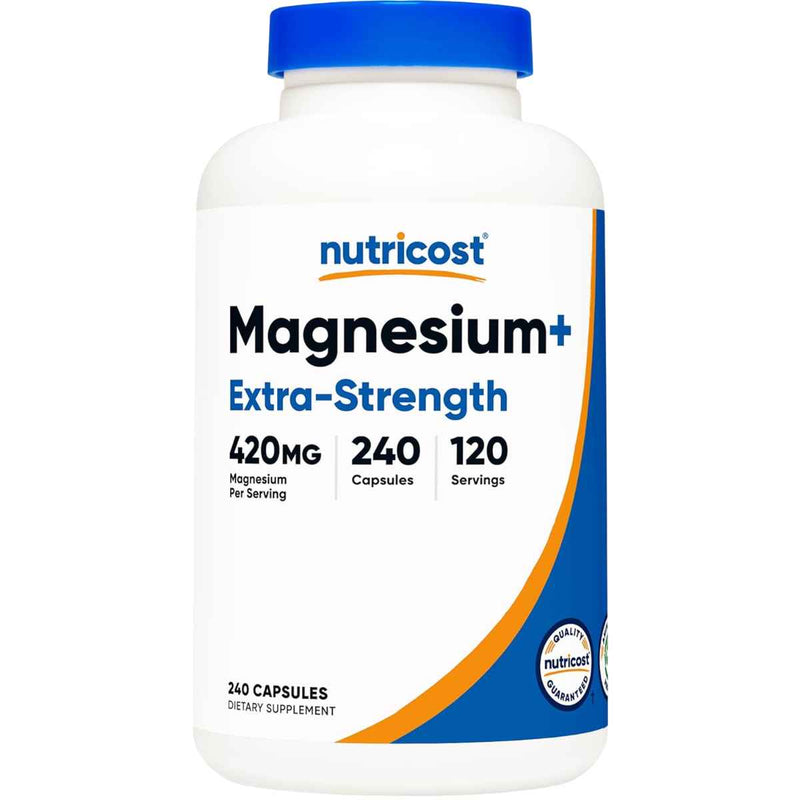 Nutricost Magnesio 420 mg - 240 Cápsulas - Puro Estado Físico