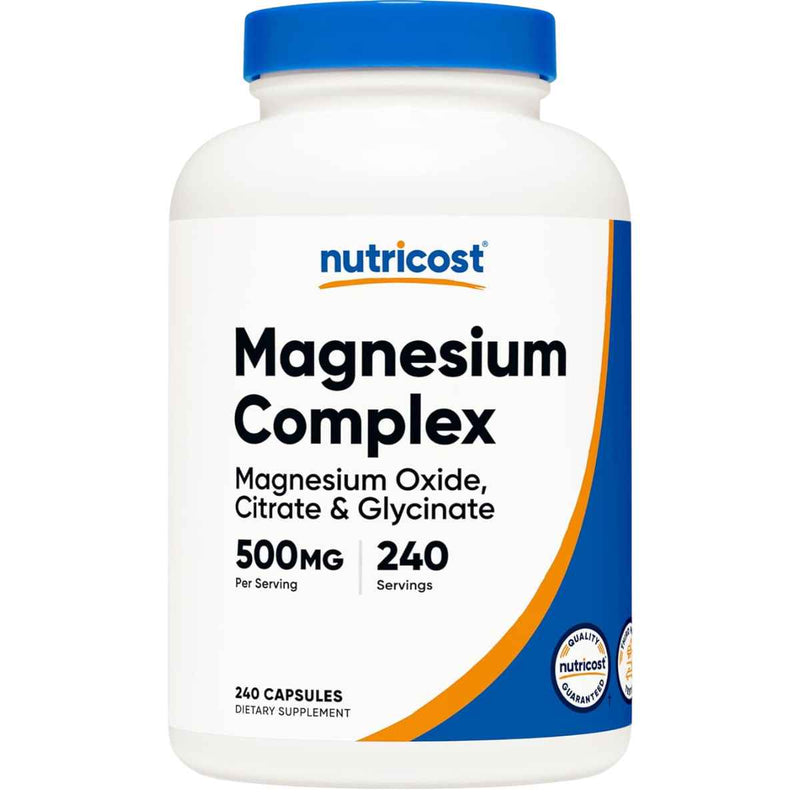 Nutricost Complejo de Magnesio 500 mg - 240 Cápsulas - Puro Estado Físico