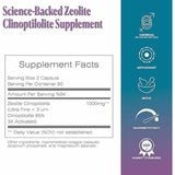 TODICAMP Zeolita Desintoxicación y Limpieza 1000 mg - 120 Cápsulas Vegetales - Tabla Nutricional - Puro Estado Físico