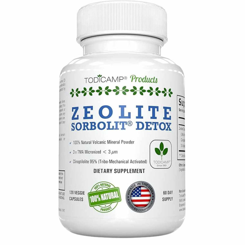 TODICAMP Zeolita Desintoxicación y Limpieza 1000 mg - 120 Cápsulas Vegetales - Puro Estado Físico