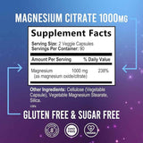 Health Nutrition Naturals Citrato de Magnesio 1000 mg - Cápsulas Vegetales - Puro Estado Fisico