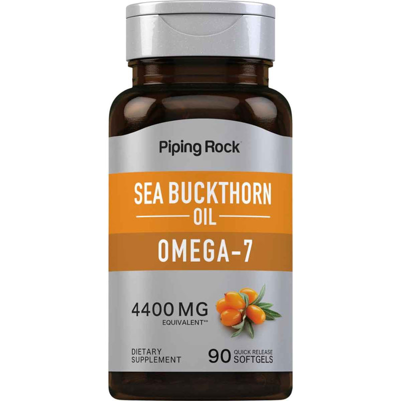 Piping Rock Aceite de Espino Amarillo Omega-7 4400 mg – 90 Cápsulas de Liberación Rápida
