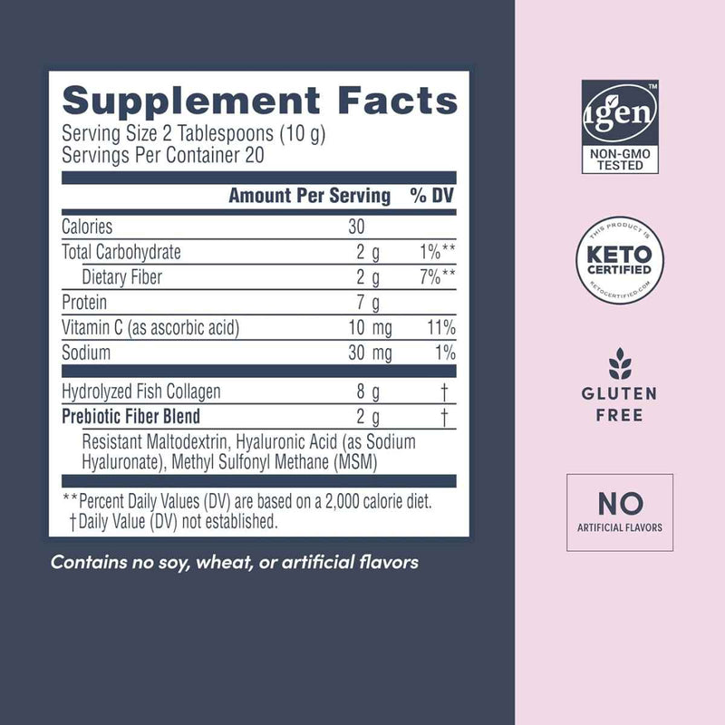 Colágeno Marino - 200 g - Tabla Nutricional - Puro Estado Fisico