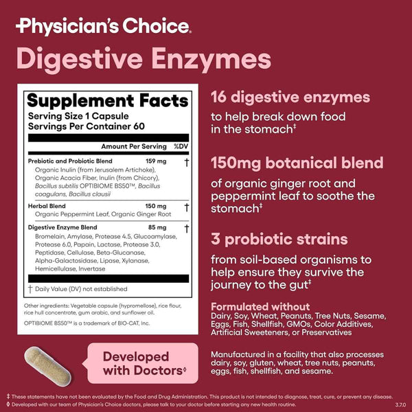 Physican Choice Enzimas Digestivas - Cápsulas