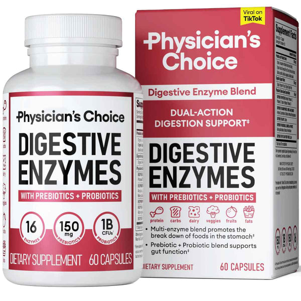 Physican Choice Enzimas Digestivas - 60 Cápsulas - Puro Estado Físico