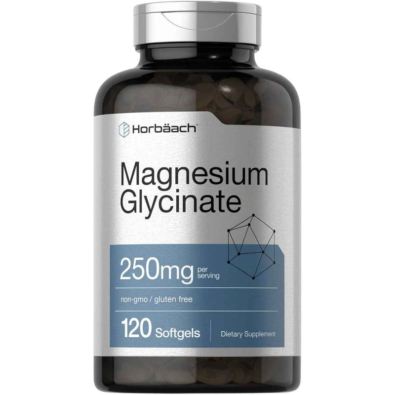 Horbäach Glicinato de Magnesio 250 mg - 120 Cápsulas Blandas - Puro Estado Físico
