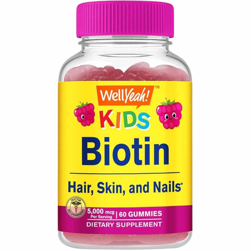 WellYeah Biotina para niños 5000 mcg - 60 gomitas