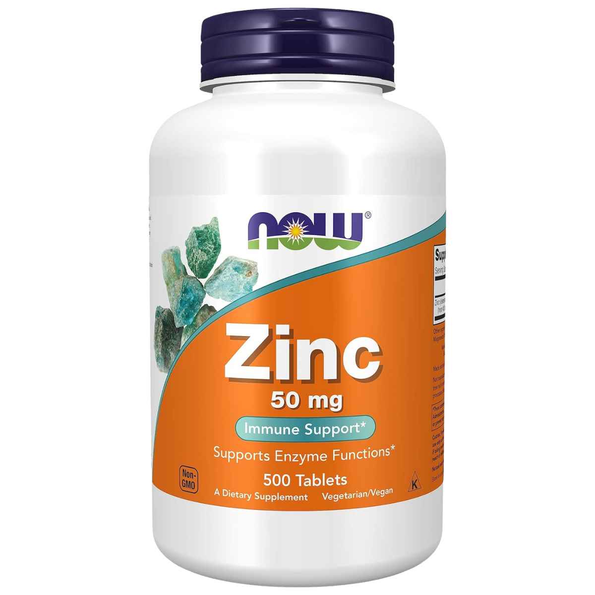 NOW Foods Zinc para Fortalecer Defensas 50 mg - 500 Tabletas - Puro Estado Físico