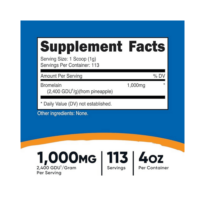 Nutricost Bromelina - Sin Sabor - Puro Estado Fisico