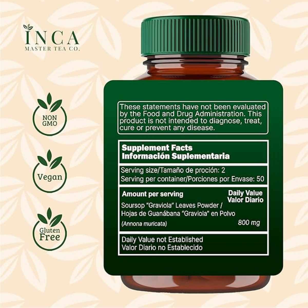 Inca master tea co. Hojas de Guanábana Soporte Inmunológico - 100 ...