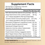 NatureBell  NAD Suplemento Avanzado para Energía Celular 1500 mg - 240 Cápsulas Vegetarianas - Tabla Nutricional - Puro Estado Físico
