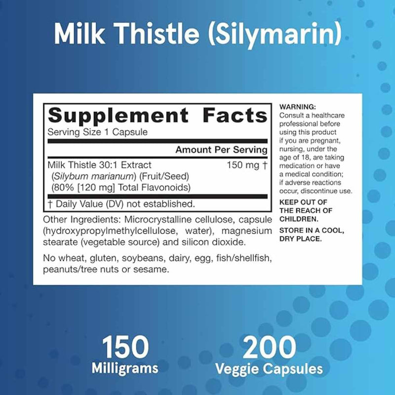 Descubre el poder del Cardo Mariano 150 mg en las 200 cápsulas de Jarrow Formulas: apoyo integral para una salud hepática óptima.