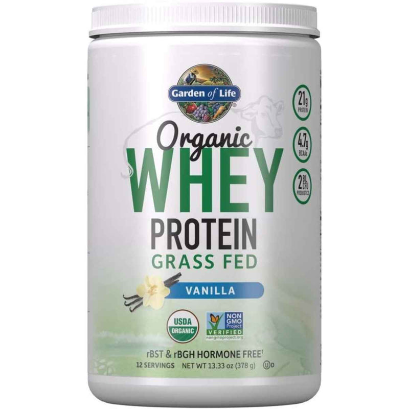 Garden of Life Proteína de suero de leche orgánica - Sabor Vainilla - 378  g - Puro Estado Físico