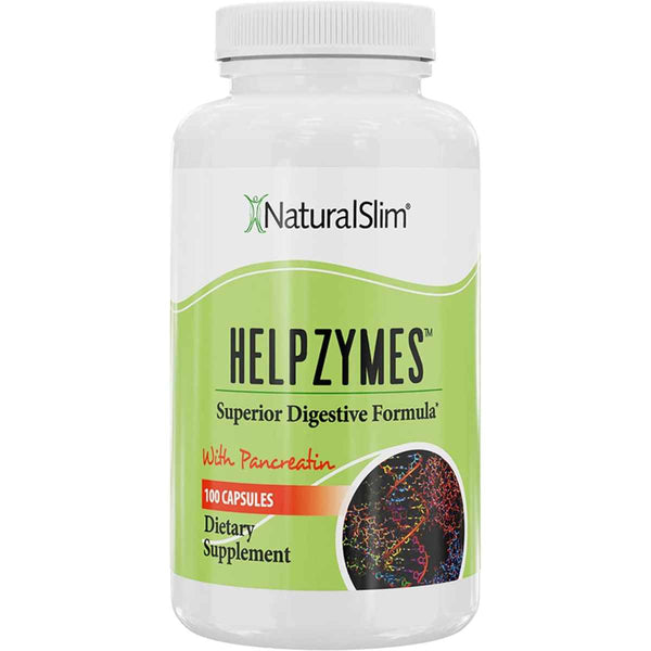 NaturalSlim Helpzymes® Enzimas Digestivas - 100 Cápsulas - Puro Estado Físico