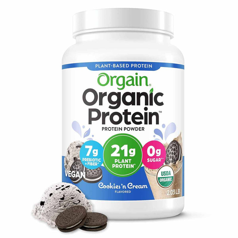 Orgain Proteína Orgánica 21 g - Sabor Galletas y Crema - 920 g - Puro Estado Físico