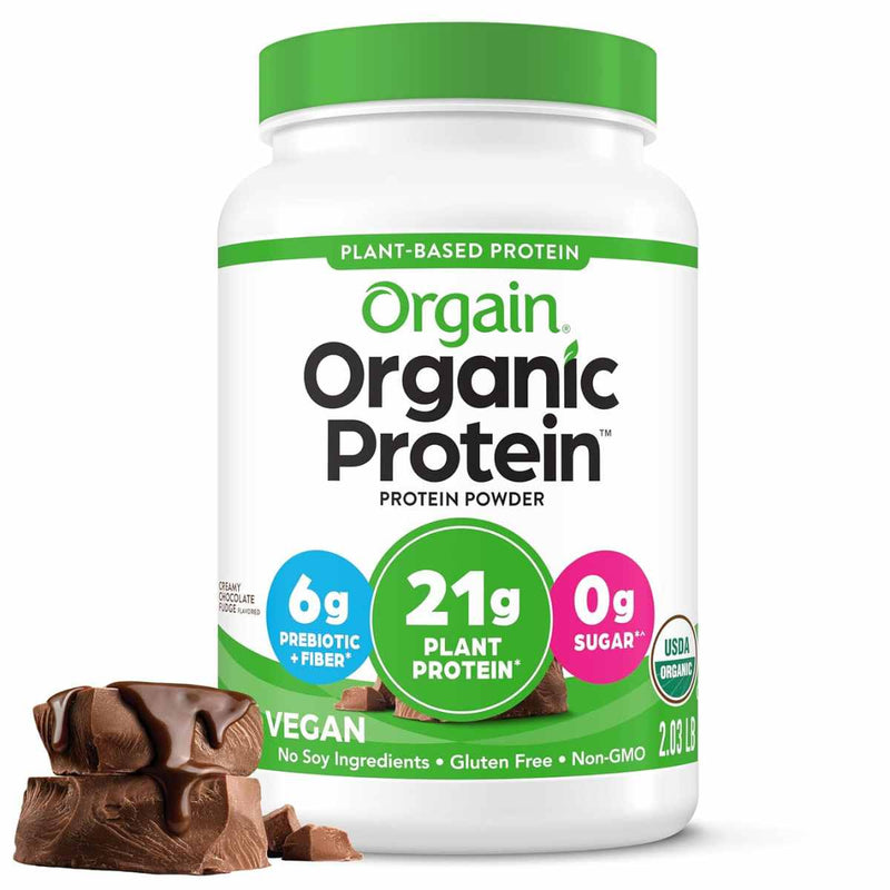 Orgain Proteína Orgánica 21 g - Sabor Chocolate Caramelizado - 920 g - Puro Estado Físico