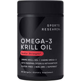 Sports Research Aceite de krill Omega-3 1000 mg - 60 Cápsulas Blandas - Puro Estado Físico